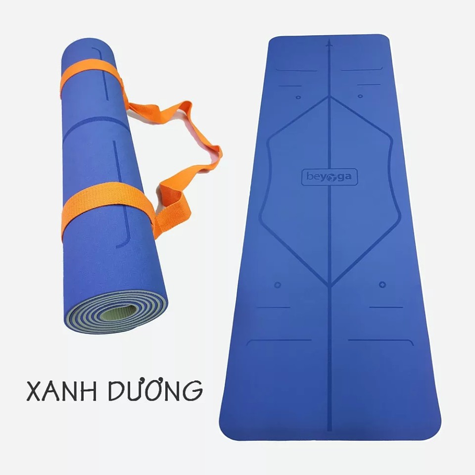 Thảm yoga định tuyến beYoga chất liệu TPE tặng kèm dây đeo thời trang