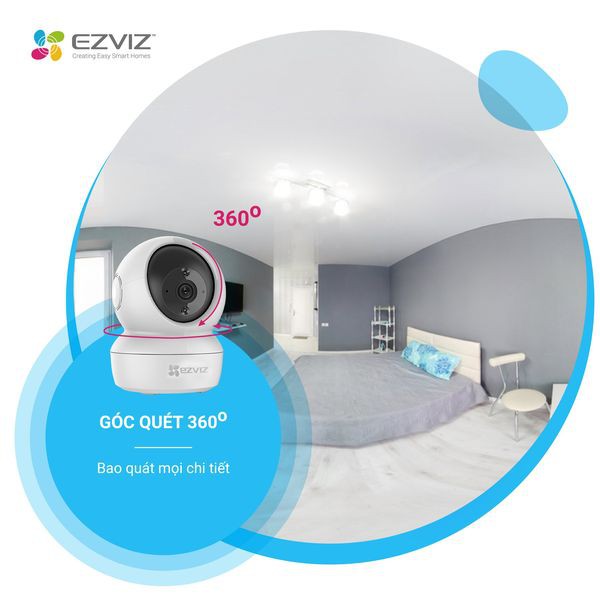 [MUA 2 TẶNG 1 QUÀ EZVIZ] Camera Wifi EZVIZ C6N 1080p 2mp hàng chính hãng, 360 trong nhà, kèm thẻ nhớ