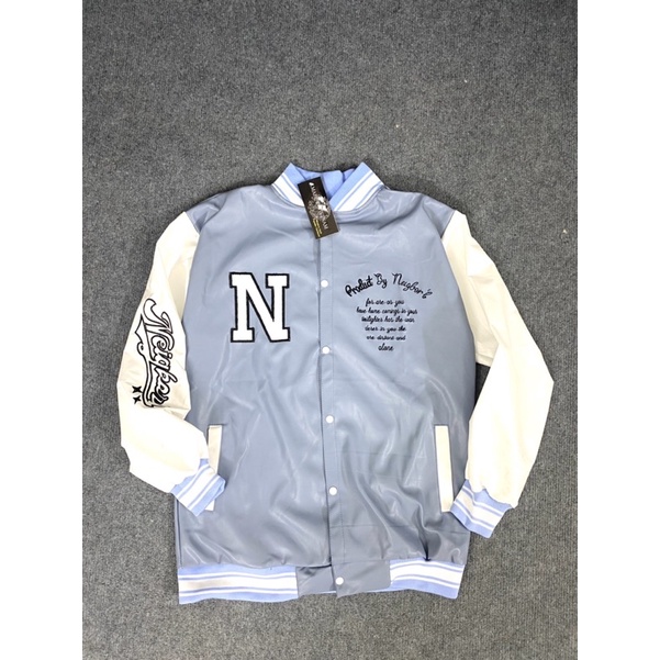 VARSITY JACKET LEATHER - ÁO KHOÁC DA THÊU CHỮ N