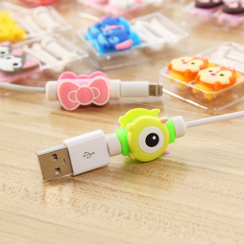 Nút cao su chống gãy, chống đứt dây cable sạc, dây phone hình thú cute KNSTORE