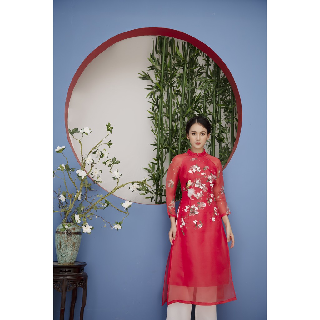 Áo cách tân 🎀FREESHIP🎀 Áo dài nữ đỏ thêu hoa sang trọng [ao dai nu] | BigBuy360 - bigbuy360.vn