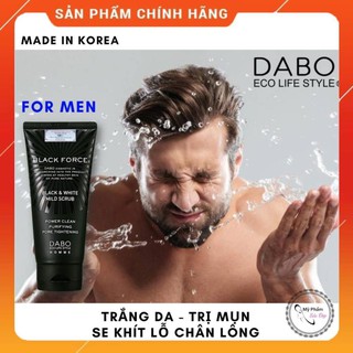 Sữa rửa mặt Nam DABO BLACK FORCE Trắng da sạch mụn hút nhờn se khít lỗ chân lông Hàn Quốc 120ml (Hàng Chính hãng)