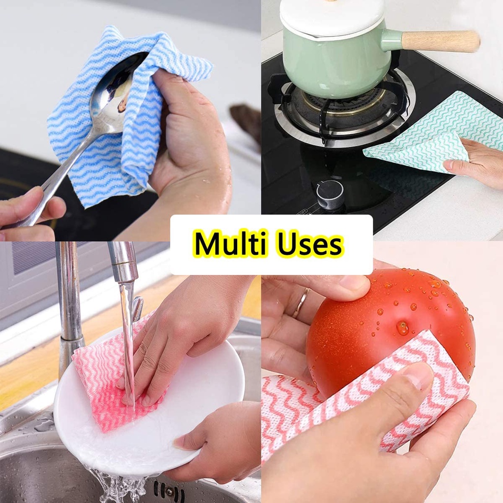 (Hàng Mới Về) Cuộn 50 Khăn Lau Bằng Vải Không Dệt Sử Dụng Một Lần Tiện Lợi