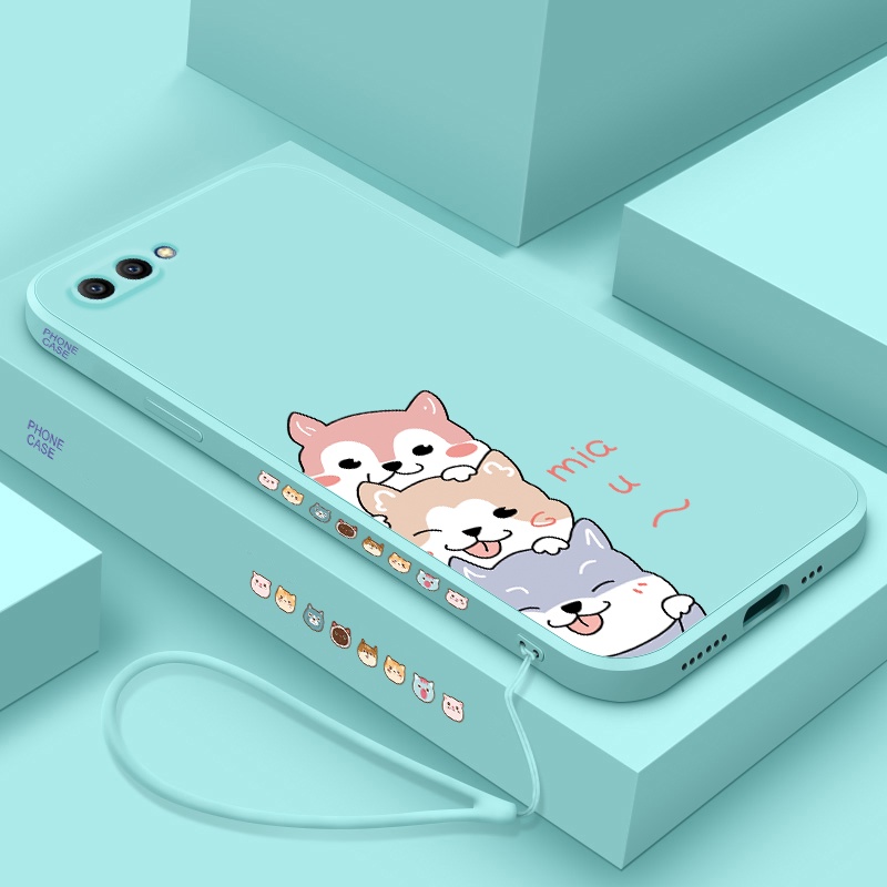 Ốp Điện Thoại Silicon Mềm Hình Chú Cún Có Dây Đeo Cho Realme 5 5I 5 PRO 6 6I 6PRO