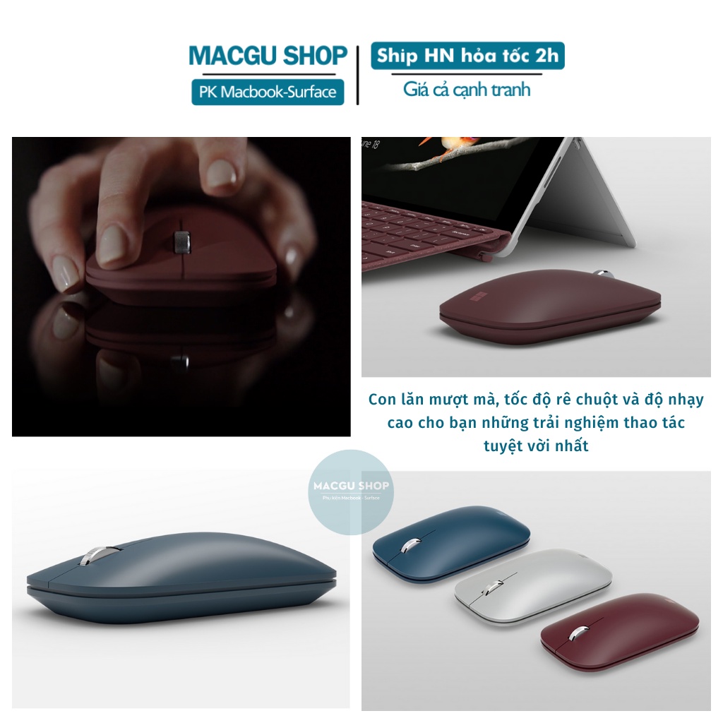 (Mới) Microsoft Mobie Mouse bluetooth-Chuột macbook, surface, laptop microsoft chính hãng kết nối không dây-(nhiều màu)