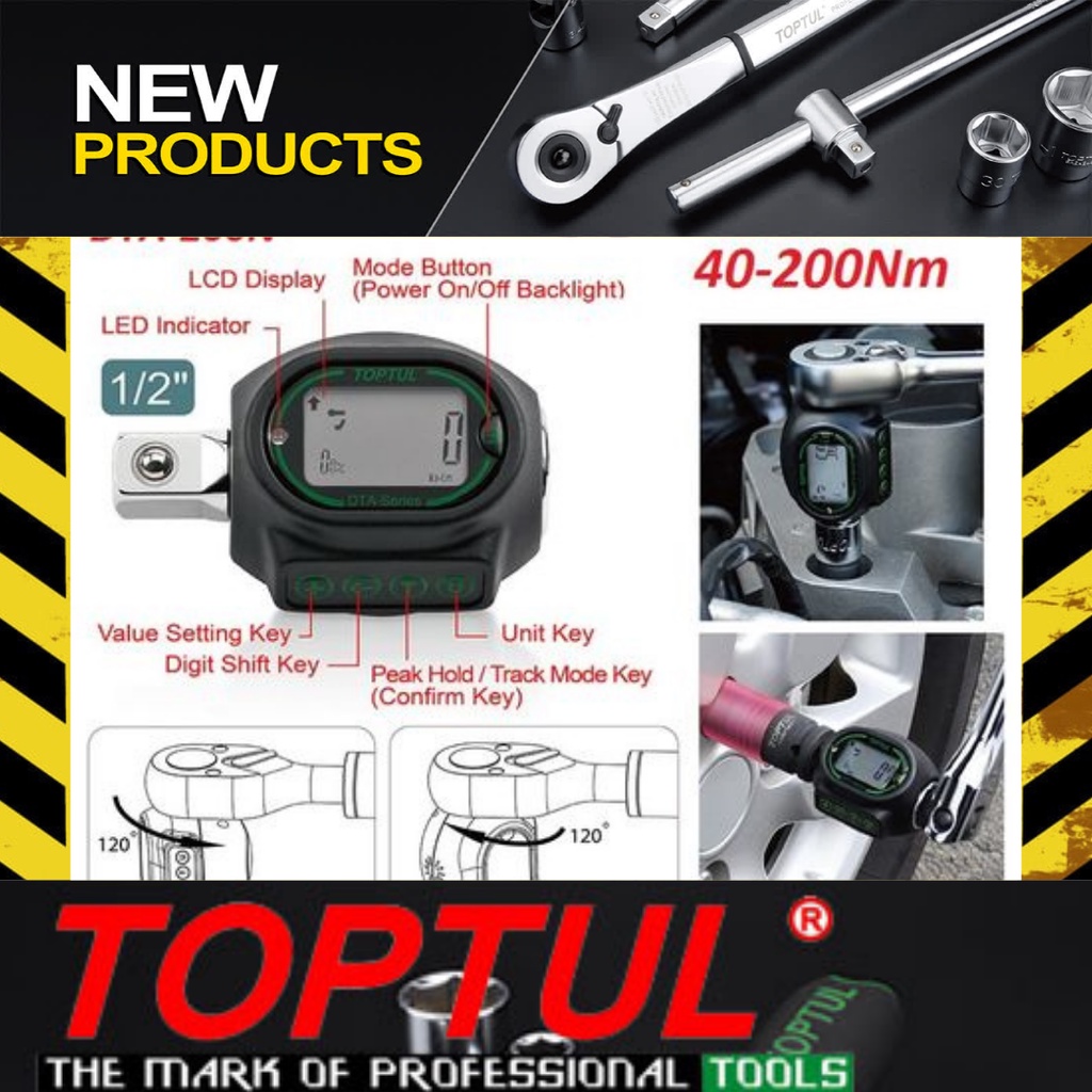 Đồng hồ đo góc và lực xiết Toptul DTA-200N