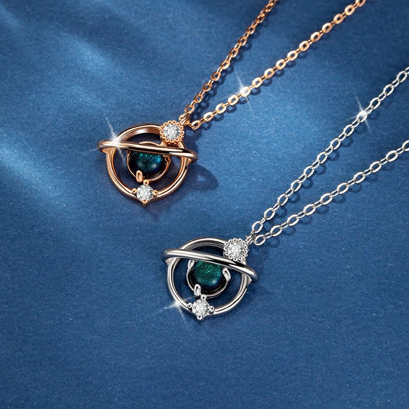 Dây chuyền Vòng cổ nữ bạc 925 không gỉ hình ngân hà tròn cực xinh BAG U DCNGANHATRON33