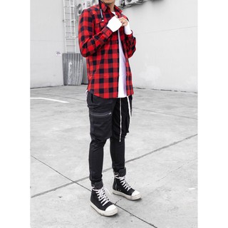 Sơ mi nam Flannel caro viền tưa Lexuza 007