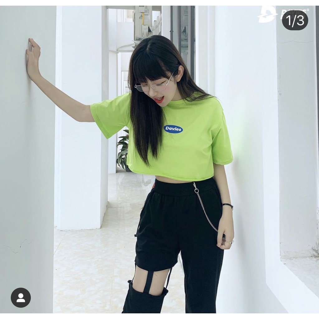 Áo thun croptop màu nổi bật Davies siêu cool nổi bật