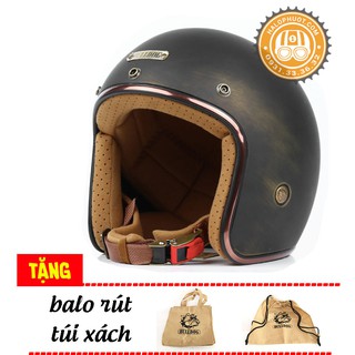Nón bảo hiểm 3/4 bulldog Perro V3 (Tặng balo rút + túi xách chính hãng)