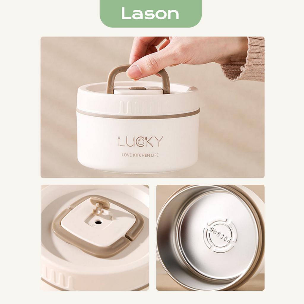 Hộp cơm inox Lason Lucky, cà men đựng cơm văn phòng HC-IN04-05-06