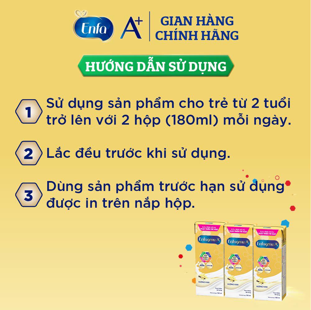 [MKB GIFT] Super Brand Day Thùng 24 hộp Sữa bột pha sẵn Enfagrow A+ 360° Brain DHA+ -Hộp 180ml