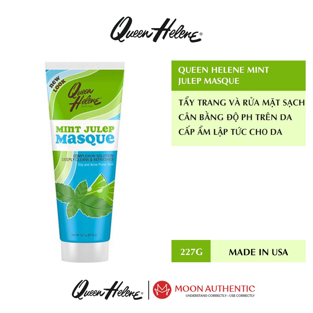 Mặt Nạ Đất Sét Bạc Hà Queen Helene Mint Julep Masque 227g Mỹ - Ngừa Mụn Giảm Dầu