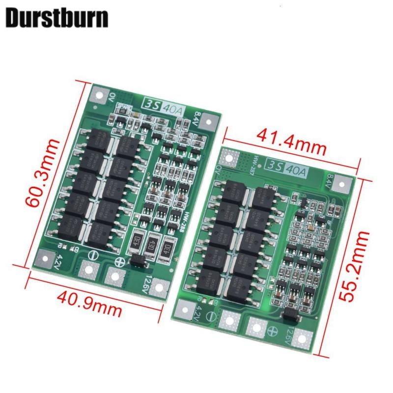 Bảng mạch tăng cường/cân bằng bảo vệ pin Lithium 3S/4S 40A 60A 18650 BMS 11.1V 12.6V/14.8V16.8V