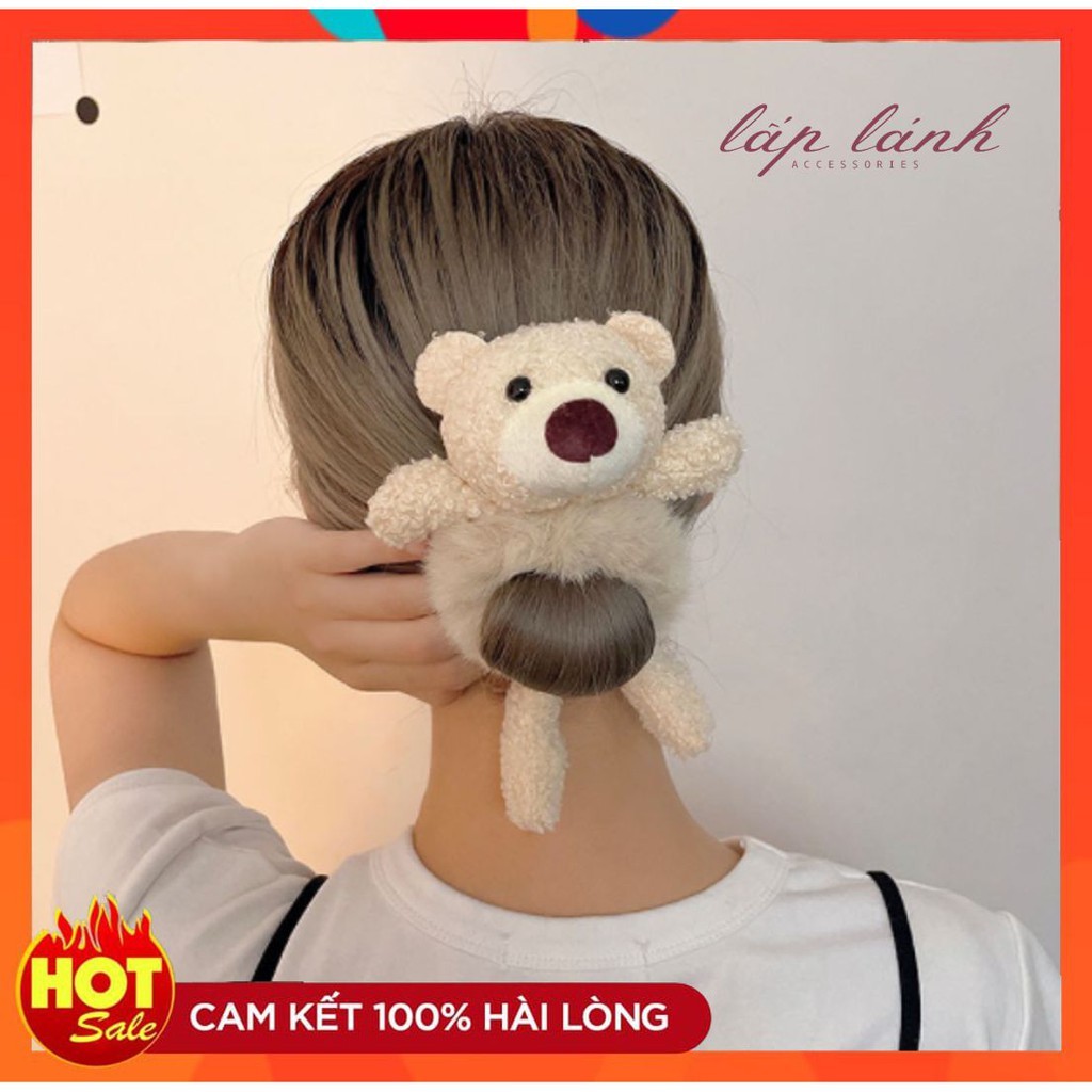 [CÓ SẴN] CỘT TÓC DÂY BUỘC TÓC HÌNH GẤU BÔNG XINH XẮN DỄ THƯƠNG PHONG CÁCH HÀN QUỐC 214CTGAU