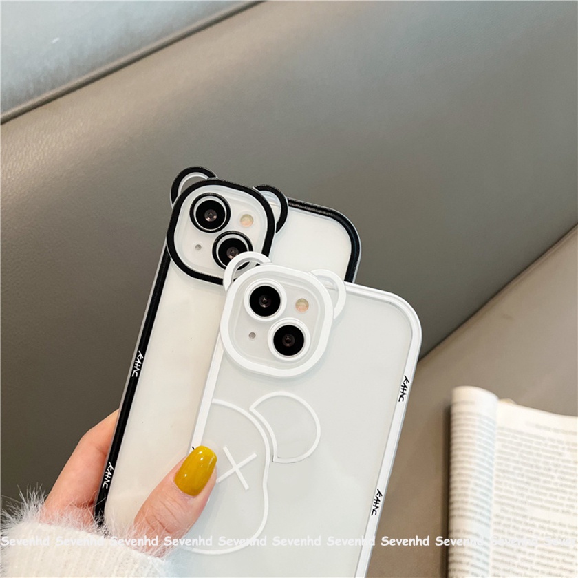 Ốp Điện Thoại Dẻo Họa Tiết Hoạt Hình Tai Gấu Dễ Thương Cho iPhone 14 13 12 11 Pro Max Xs Max Xr X 6 6s Plus