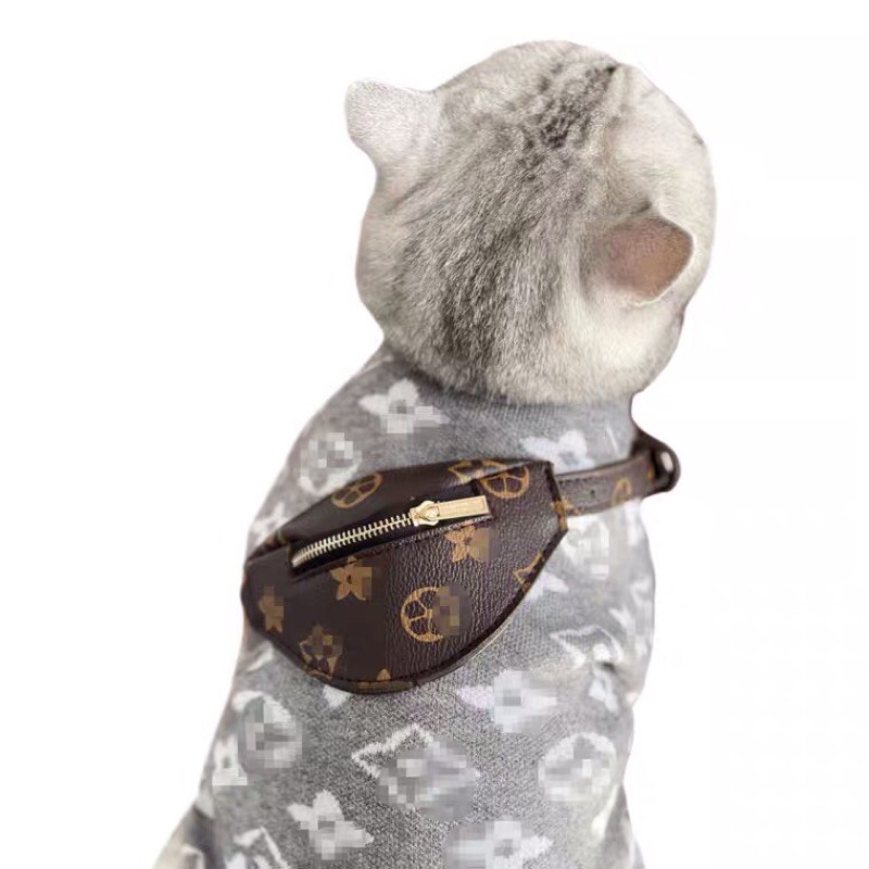 Túi Đeo Chéo Mini, Túi Bao Tử Thời Trang Dễ Thương Phong Cách Hàng Hiệu Cho Chó Mèo