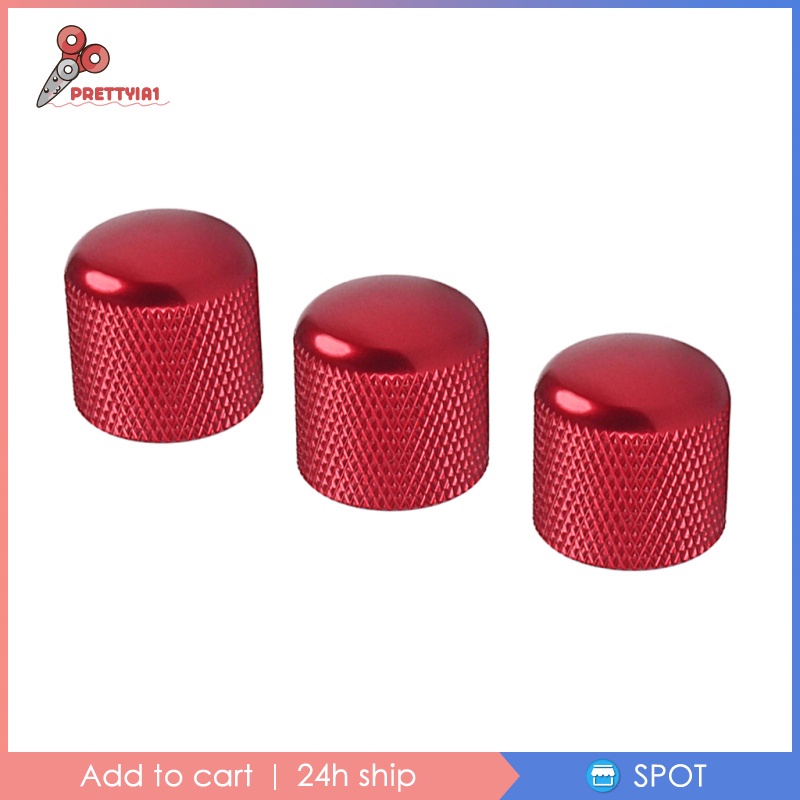 3 Pieces Guitar Volume Control Tone Knob for Electric Guitar/Bass Red