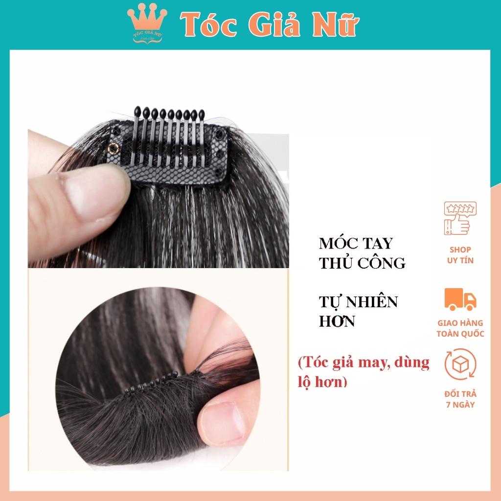 Tóc mái giả thưa làm bằng tóc thật 100%. hàng dệt tay, uốn ép nhuộm đều được
