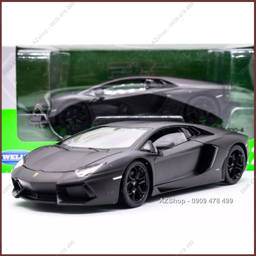 Xe Mô Hình Kim Loại Tỉ Lệ 1:24 - Lambo Aventador - Welly - Trắng - 8299t