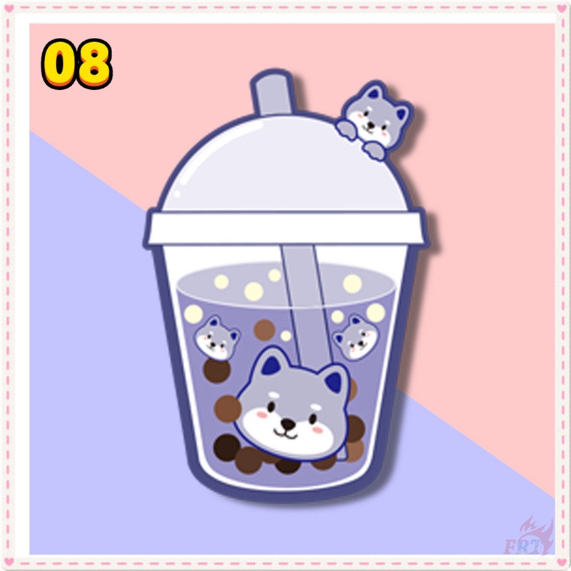 ✪ Ghim Cài Áo Acrylic Hình Trà Sữa Động Vật Ngọc Trai Dễ Thương ✪ 1 Huy Hiệu Cài Áo Acrylic Hình Mèo/Gấu/Thỏ Dễ Thương