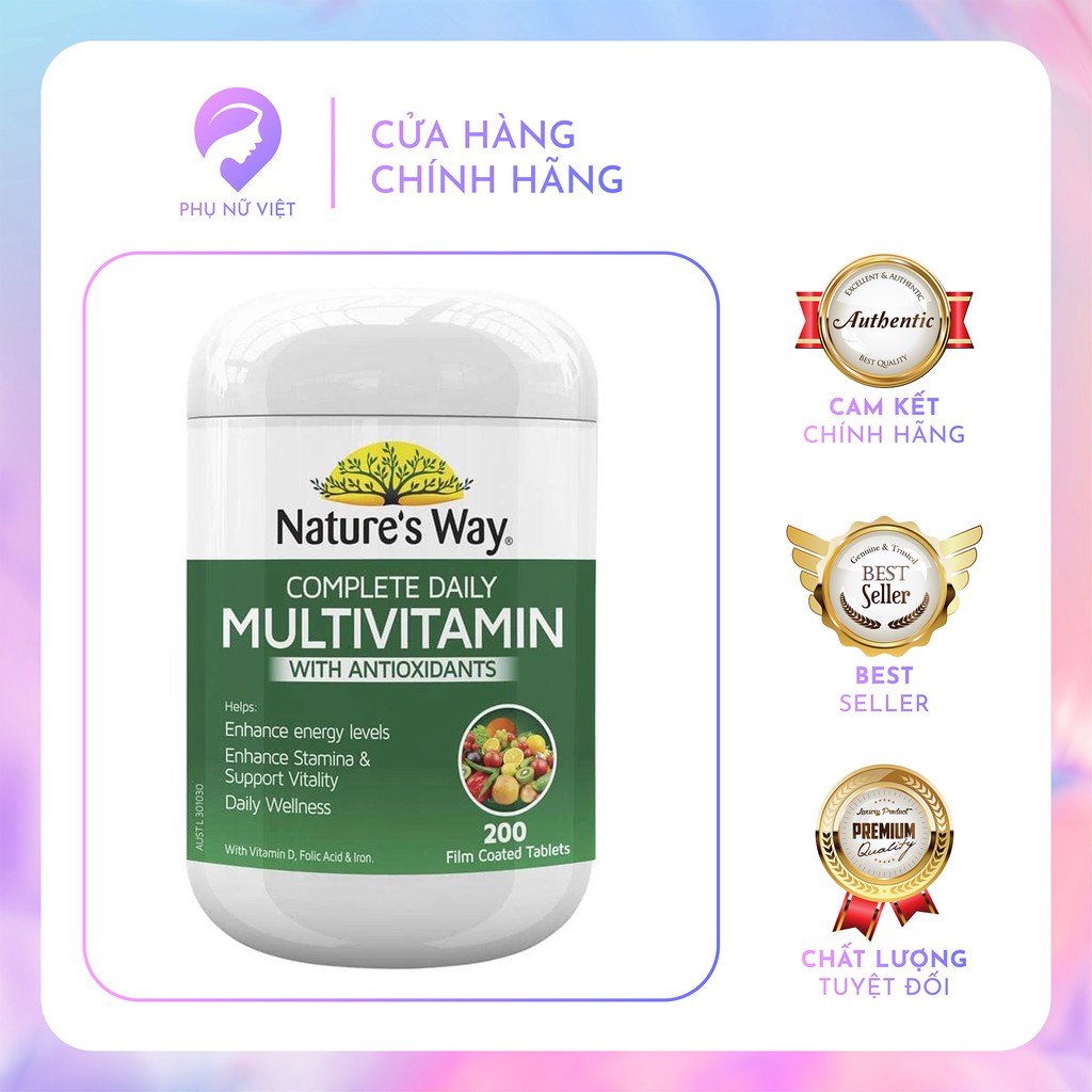 Vitamin Tổng Hợp [Úc] Nature’s Way Complete Daily Multivitamin - 200 Viên