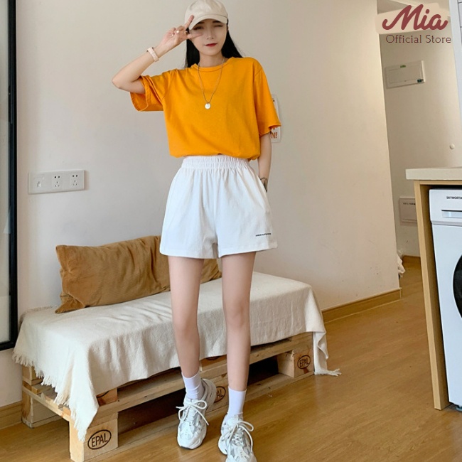 Quần short nữ, quần đùi nữ thêu vải đũi mát - Mia Store