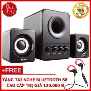 {SUPER HOT} Bộ Loa Máy Tính 2.1 USB SADA D-203 Tặng Tai Nghe Bluetooth Cao Cấp S6