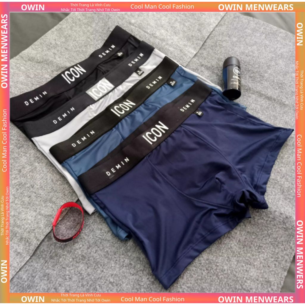 Quần lót nam Boxer ICON Demin cao cấp Quần Sịp Nam thun lạnh mềm mại co dãn 4 chiều SI01- OWIN