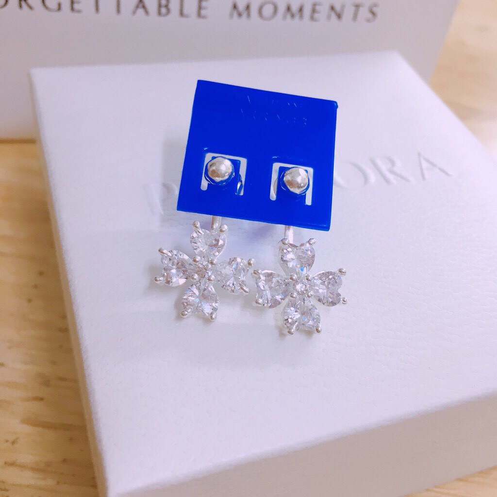 BÔNG TAI BẠC TA CỎ 4 LÁ KIỂU MỚI