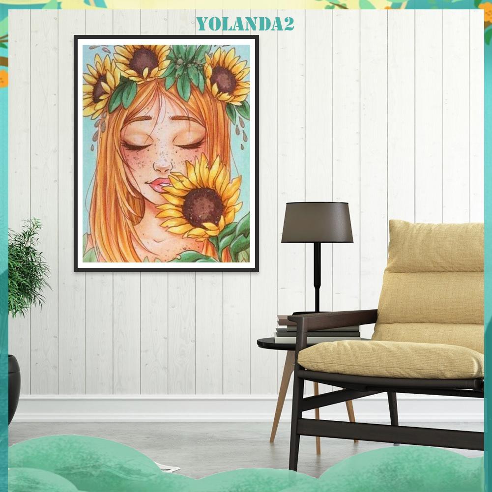 Bộ Tranh Đính Đá Trang Trí Hình Cô Gái 5d Diy Xinh Xắn