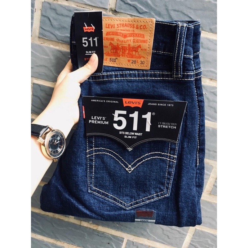 Quần jean nam hàng xuất - xanh 02 -slimfit - jean co giãn Hải An Jeans