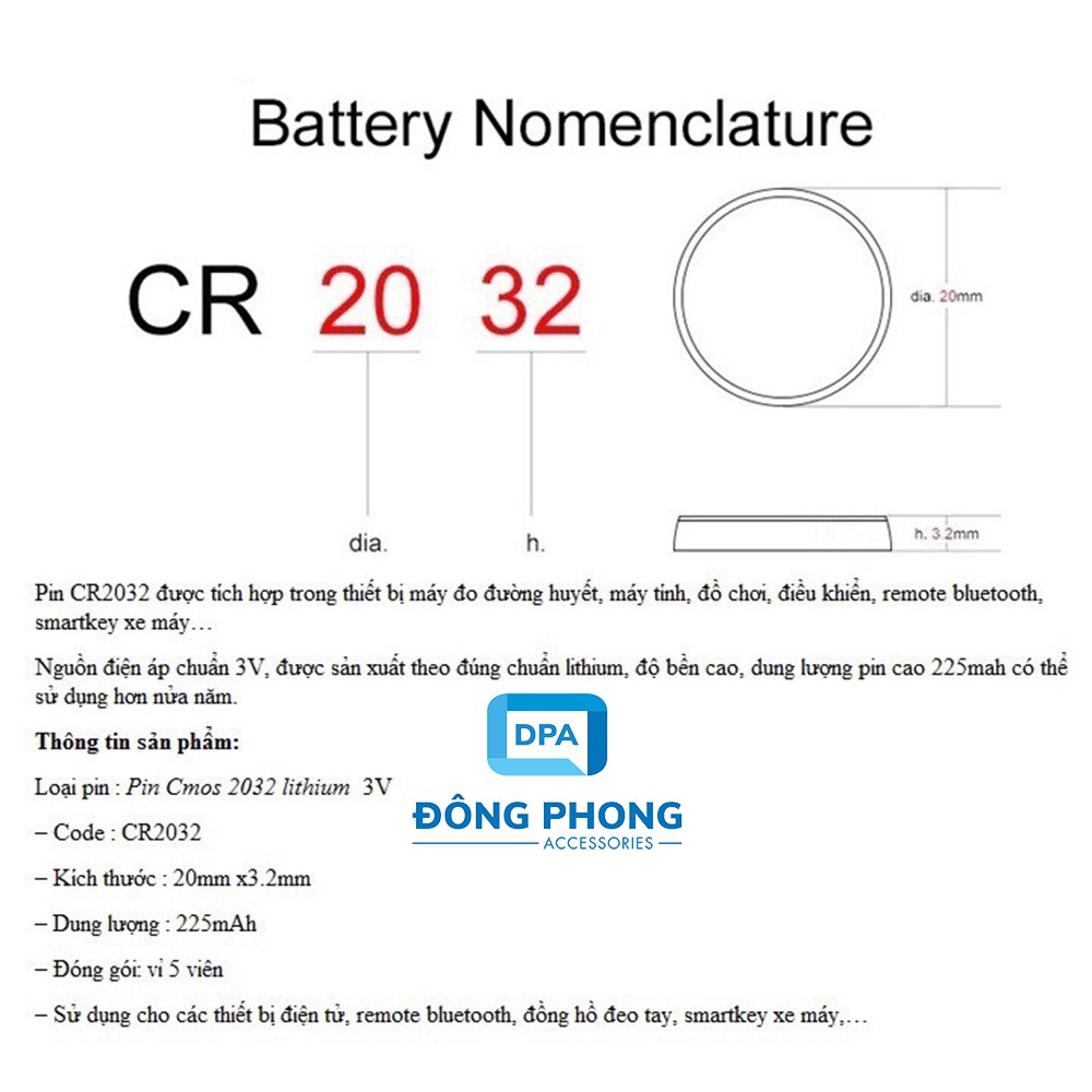 Pin Cmos CR2032 Giá Rẻ Nguyên Seal Hãng