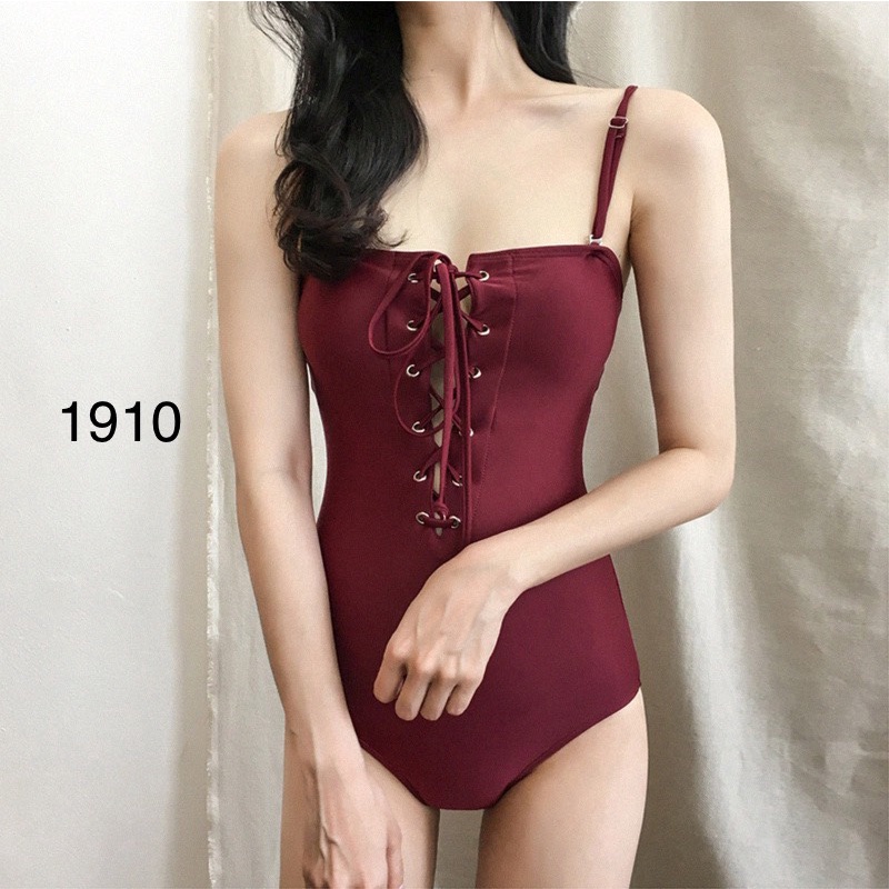 bikini dáng đơn giản màu đỏ mận