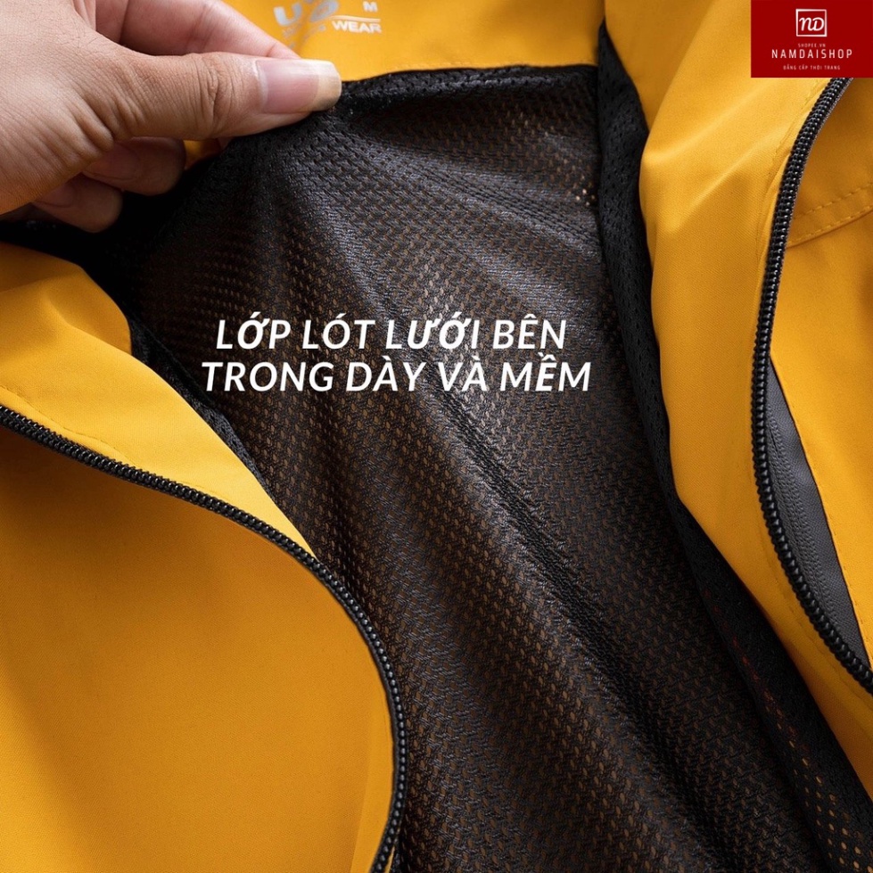 Áo gió nam chống nước cao cấp 2 lớp vải tráng bạc, chống mưa, chống gió, chống nắng hoàn toàn