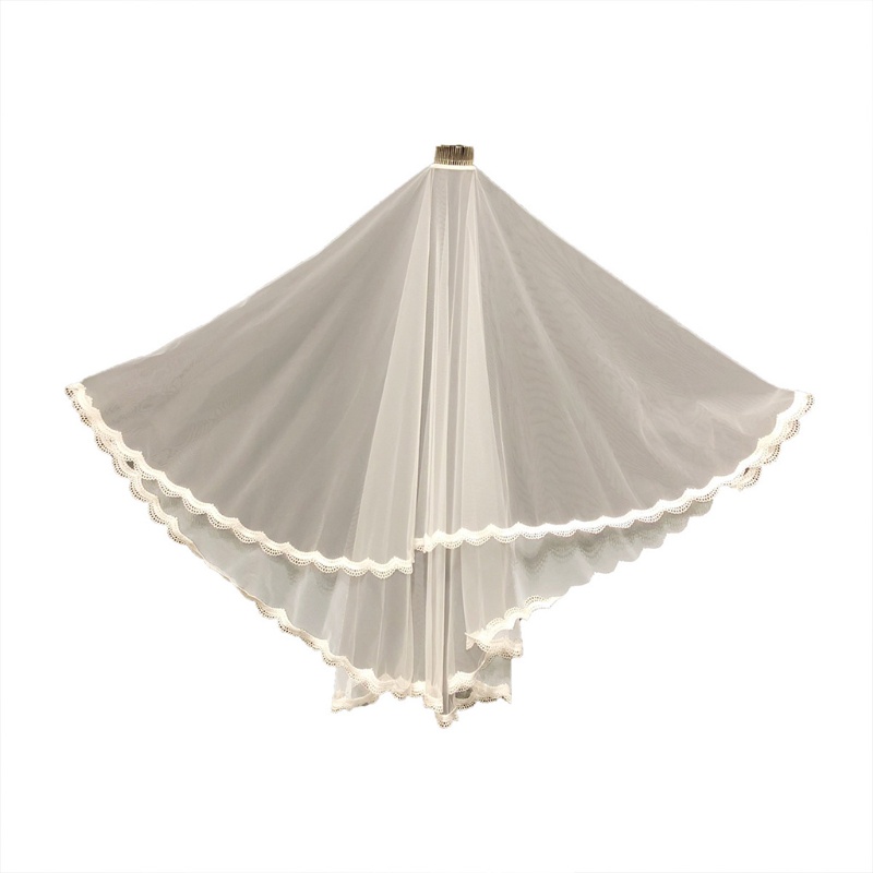 Mạng Che Mặt Cô Dâu 2 Lớp Vải Tuyn 90cm / 35 &quot;