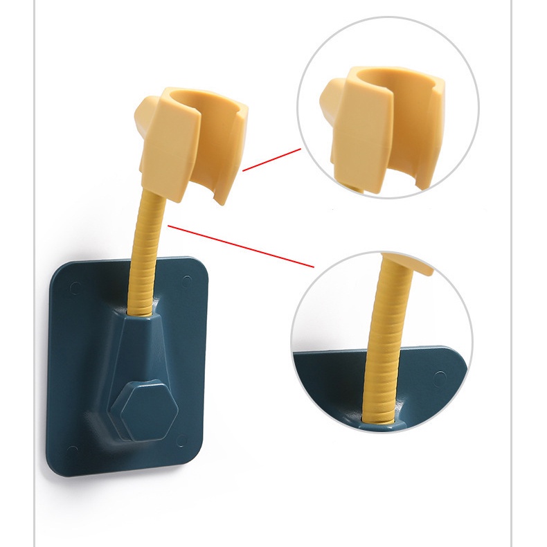 Giá treo vòi hoa sen, móc kẹp vòi hoa sen dán tường xoay 360 độ bằng nhựa ABS chống nước, chịu trọng lượng cao