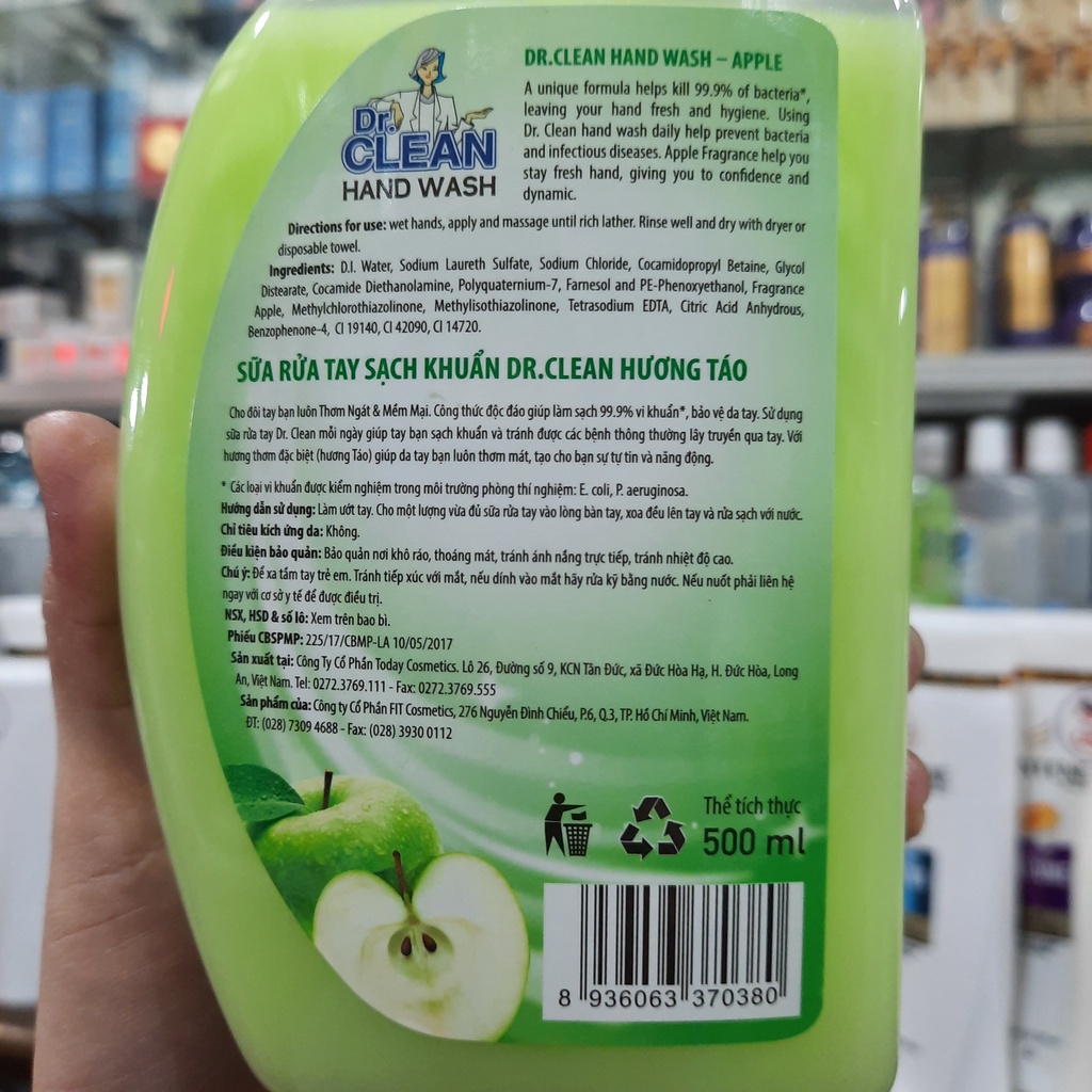 Sữa Rửa Tay Dr. Clean - Hương Táo 500ml