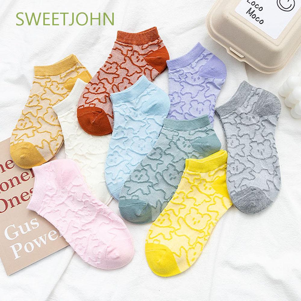 Vớ Cotton Cổ Ngắn In Họa Tiết Hoạt Hình Nhiều Màu Sắc Dễ Thương Thời Trang Xuân Hè Cho Nữ