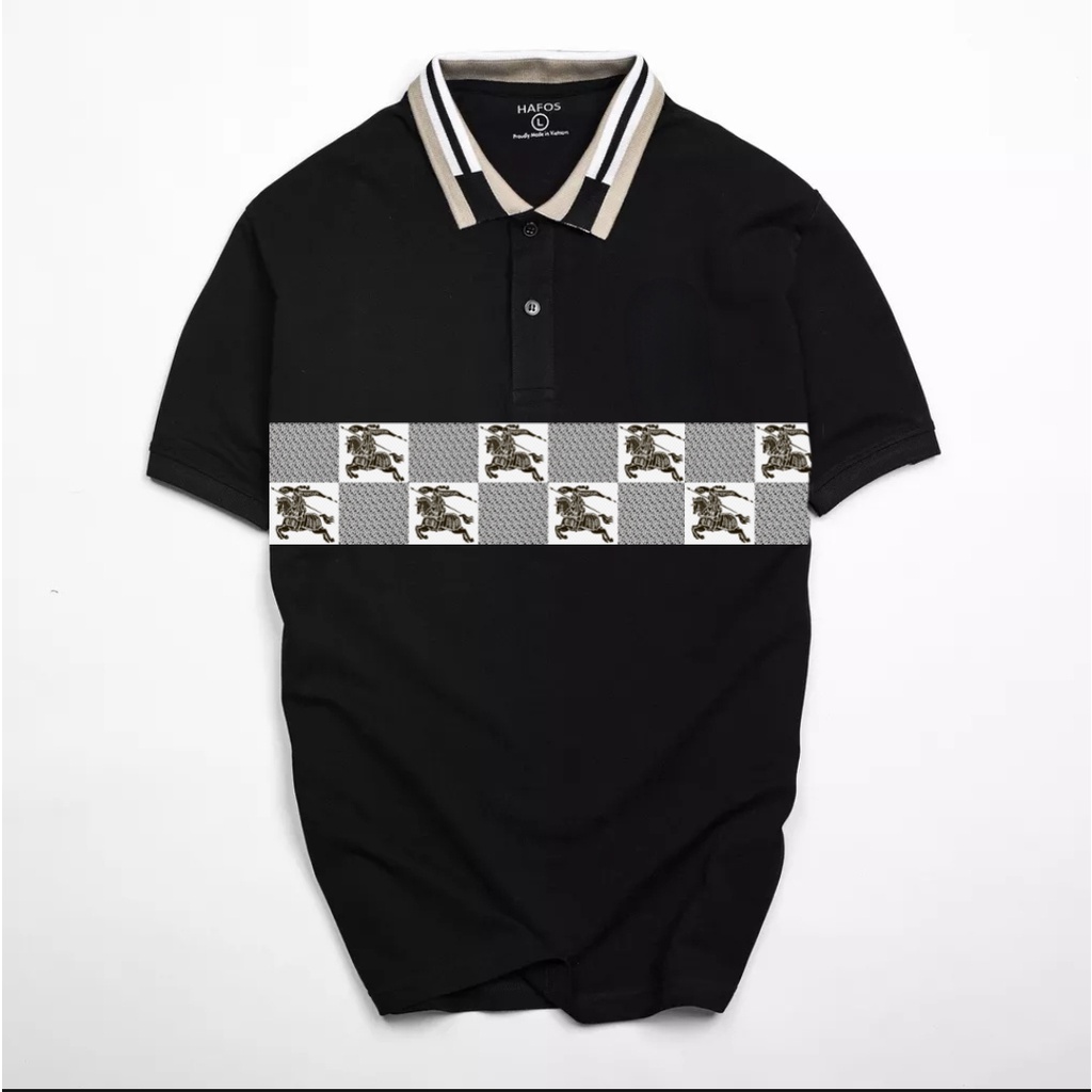 ÁO THUN POLO UNISEX NAM NỮ HOẠ TIẾT CARO NGỰA CHIẾN