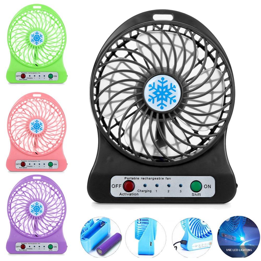 Quạt USB mini để bàn gắn đèn LED