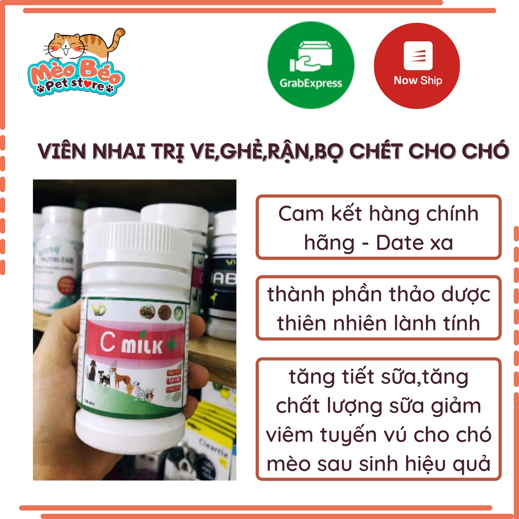 Combo 10 viên kích sữa, tăng tiết sữa C-milk cho chó
