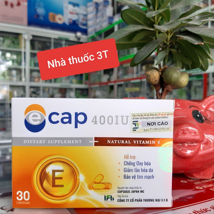 Ecap 400 Vitamin e thiên nhiên, giảm lão hoá, giảm nhăn da, chống oxy hóa, bảo vệ tim mạch. | BigBuy360 - bigbuy360.vn