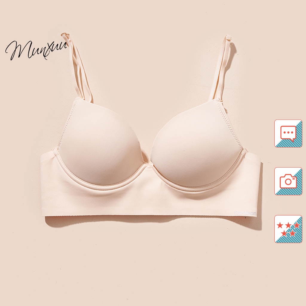 Áo lót nữ đệm mỏng chất su lạnh cao cấp MUNXUU, dáng hở lưng có gọng siêu nâng đẩy ngực - AV41