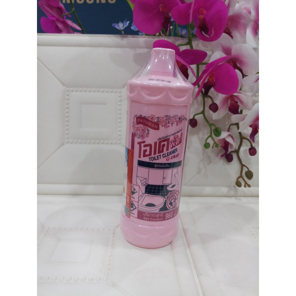 SIÊU TẨY BỒN CẦU NHÀ VỆ SINH G-OKAY HỒNG CHAI 960ML SIÊU TIẾT KIỆM