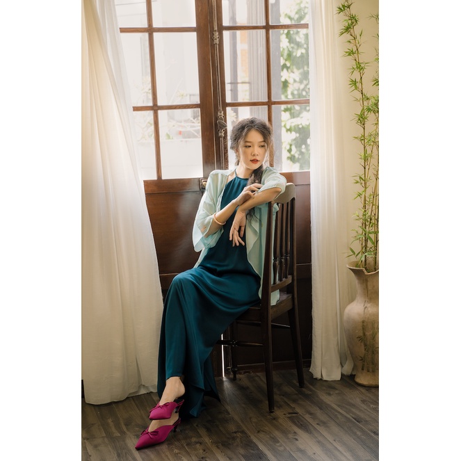 Sumire Store Áo khoác Hoa Thanh - Xanh ngọc