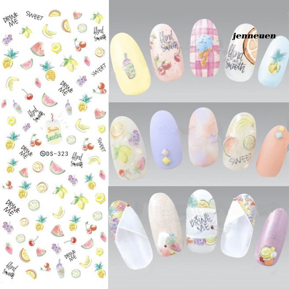 [Hàng mới về] Hình Dán Trang Trí Móng Tay Họa Tiết Hoa Xinh Xắn