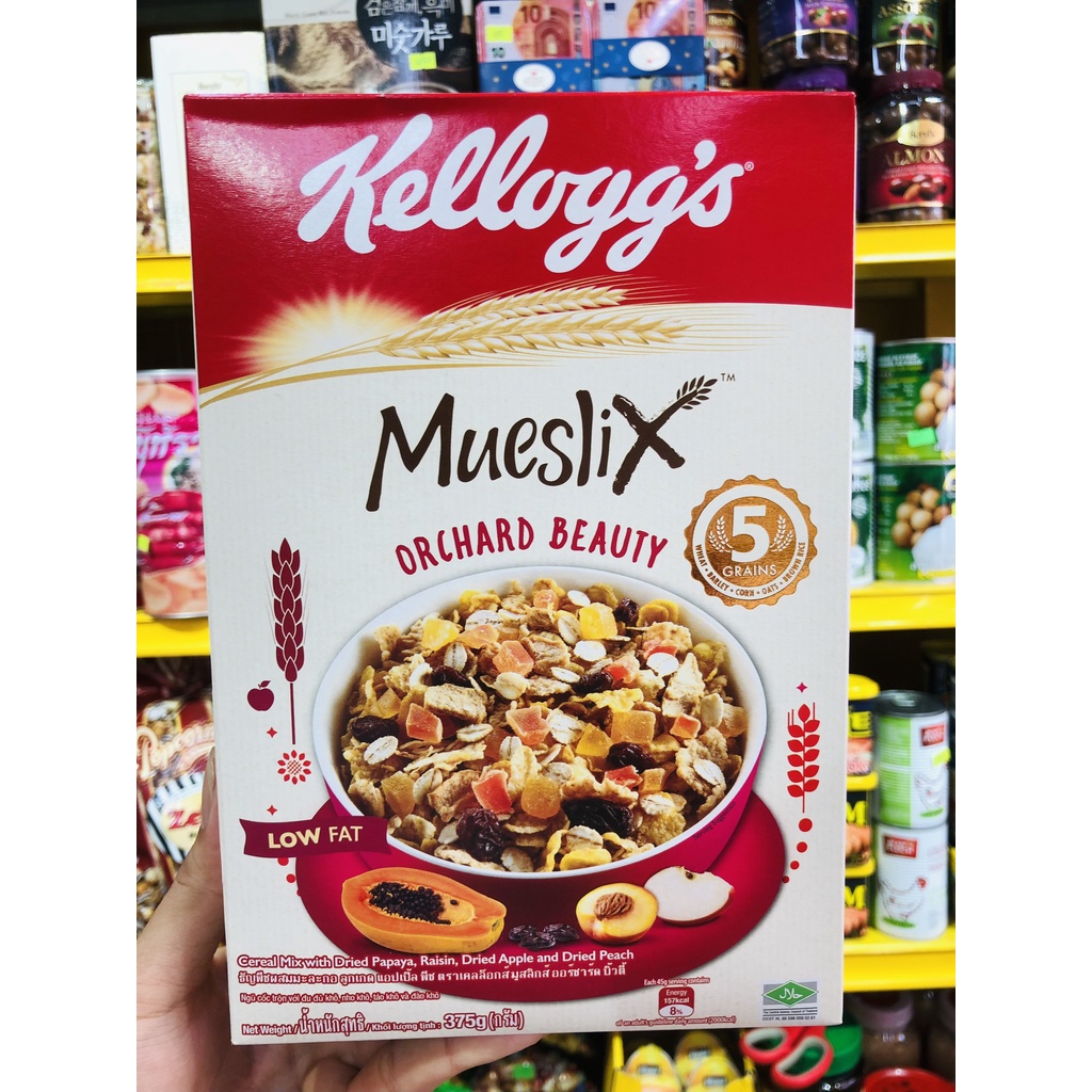 [HỘP 375G] Ngũ Cốc Ăn Sáng Kellogg's Mueslix Có 2 Loại Harvest Fruit Và Orchard Beauty - Thái Lan