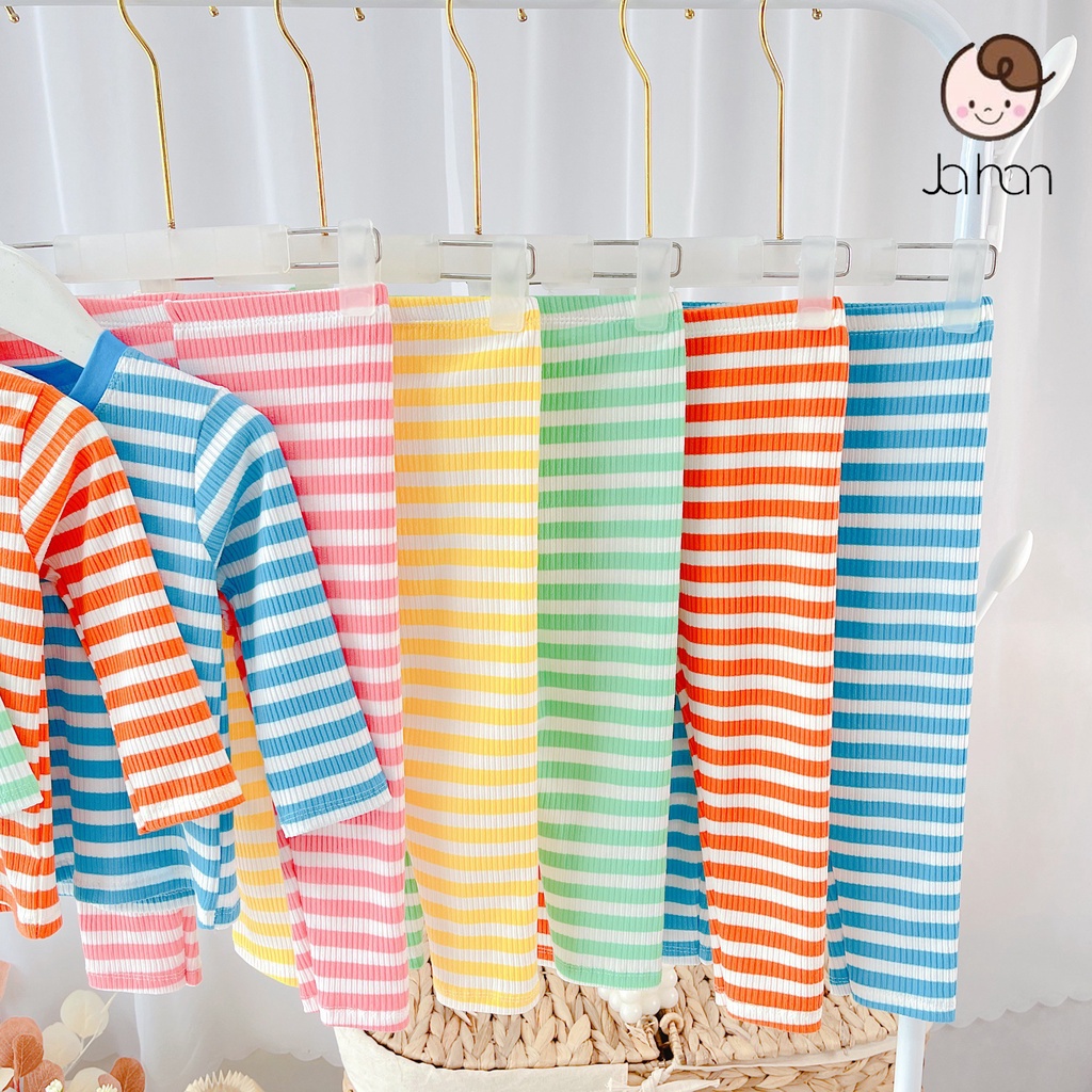 Bộ quần áo trẻ em dài tay Minky Mom Len Sọc cao cấp cho bé, chất thun lạnh mềm mịn thoáng mát size 6-19kg