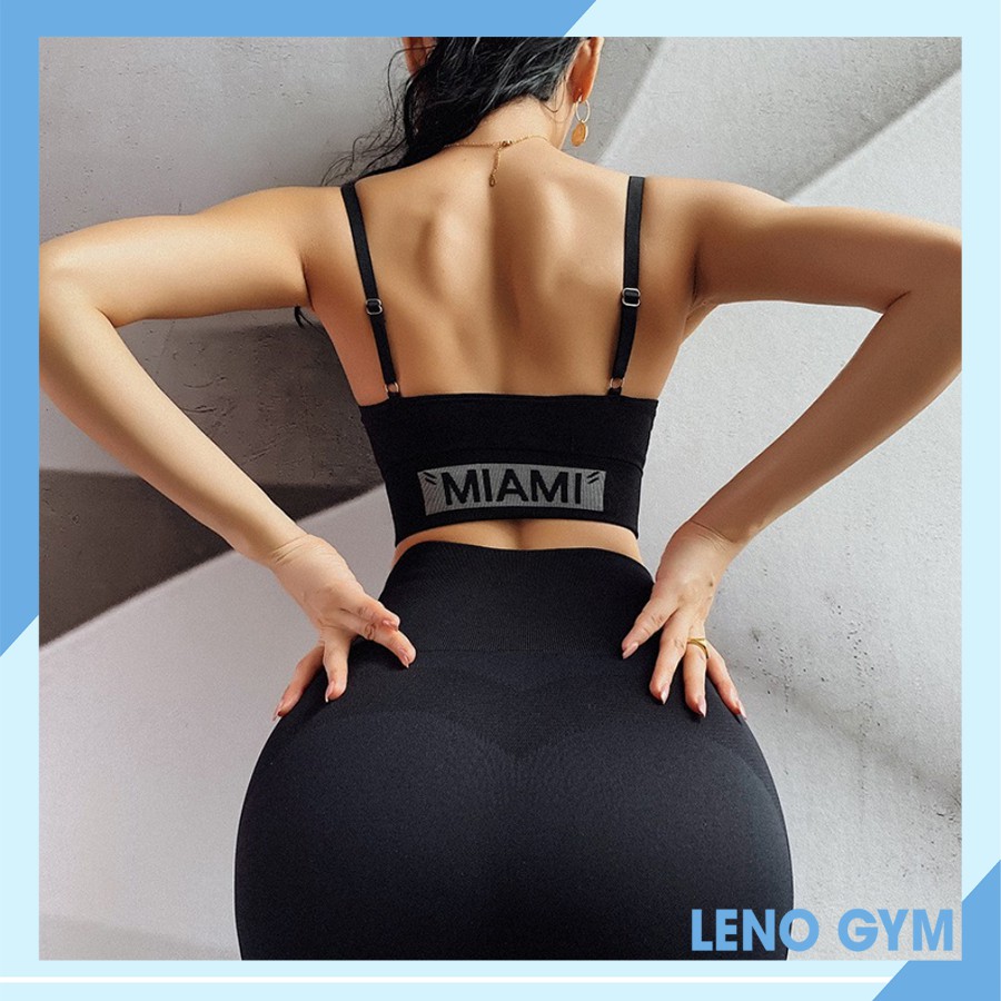 Áo Bra Đan Dây Lưng Sexy Tập Gym Tập Yoga Nữ MIAMI Leno Gym Store size S/M/L